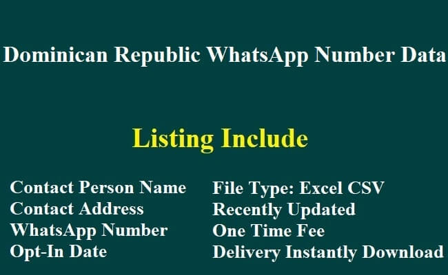 多米尼加共和国 Whatsapp 移动数据库​